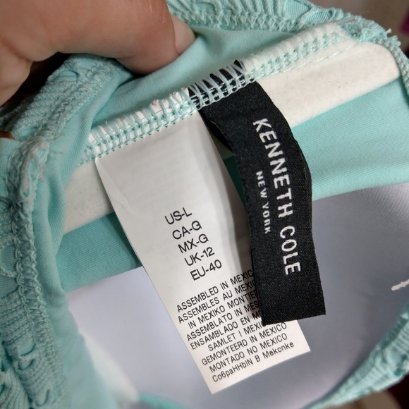 NWT Kenneth Cole Aqua Bandeau One Piece Swimsuit - Picture 7 of 8